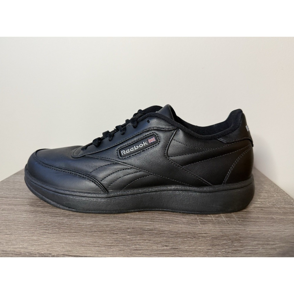 Reebok Classic Leather Black Mens Shoes Sneakers Lace Up Size 8 #59725